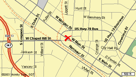 Map of Downtown Durham